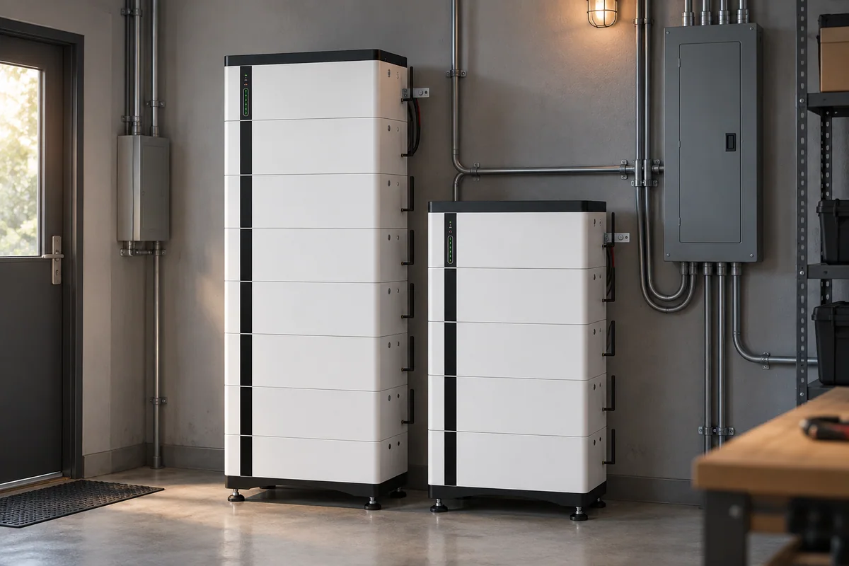 Representative modular battery storage scene inspired by Toyama catalog photography